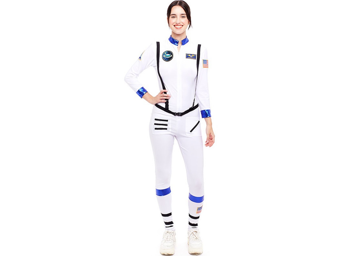 Disfraz de Mujer PARTILANDIA astronauta blanco con insignia (Tam.: S)