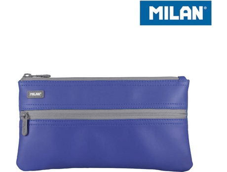 Estuche MILAN Vacío con Dos Cremalleras Azules