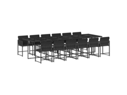 Maison Exclusive - Set Comedor De Jardín Con Cojines 13 Pzas Ratán Sintético Negro