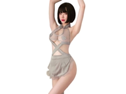 Pijama Sexy De Seda Con Volantes Y Bragas Transparentes, Kimono De Tirantes Para Mujer, Fl6932