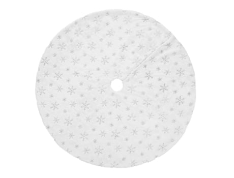 Falda de árbol de Navidad blanca Falda de árbol de Navidad para decoraciones navideñas del hogar del árbol, con copos de nieve de lentejuelas, 90 c...