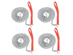 4 correas de metal resistentes para perros de 1,6 m con correa roja