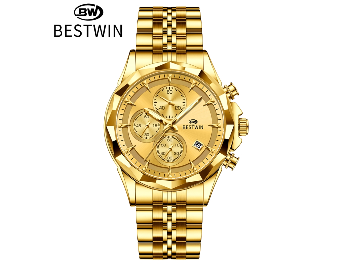 Reloj De Pulsera Personalizado De Seis Manecillas Para Hombre (caja Dorada)