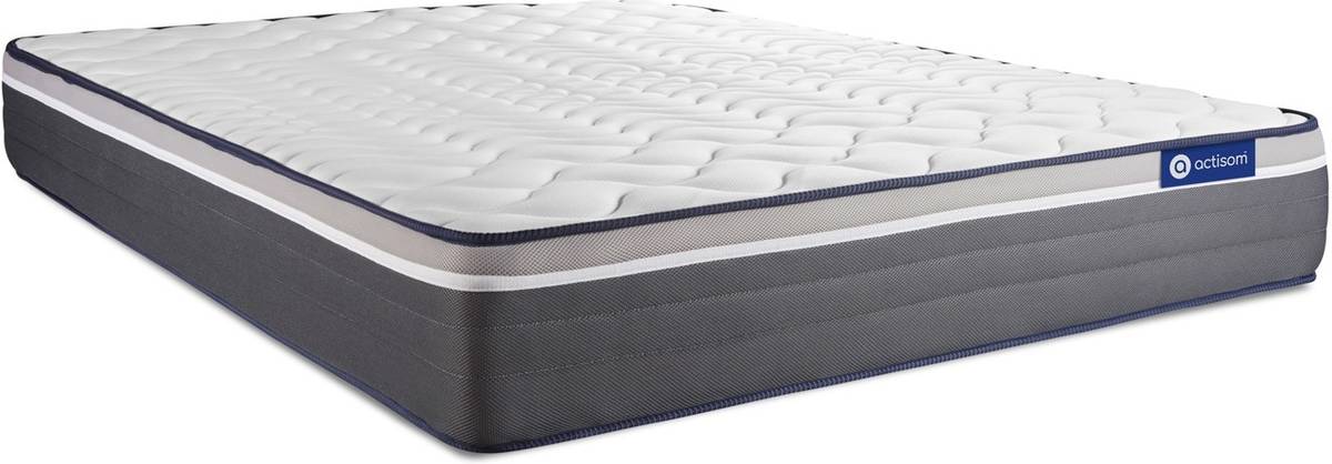 Conjunto de Somier Blanco + Colchón ACTISOM Actiflex Plus (150x190 cm - Muelles Ensacados)