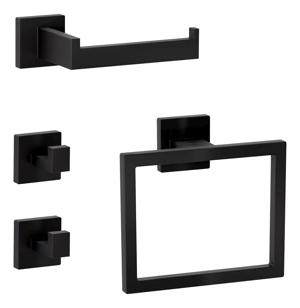 Juego de accesorios de baño negros, toallero de acero inoxidablevayotoy