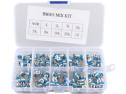 RNEMITERY Potenciómetro Ajustable de 10 Valores con 100 Piezas, Reostato Variable con Caja de Plástico, 500 Ohm a 1 M