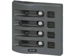 Interruptor BLUE SEA Weatherdeck Panel Circuit Breaker 4 Position Gris