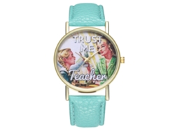 Reloj De Pulsera Analógico De Cuarzo Con Correa Pu Para Mujer Regalo Cariño (menta)