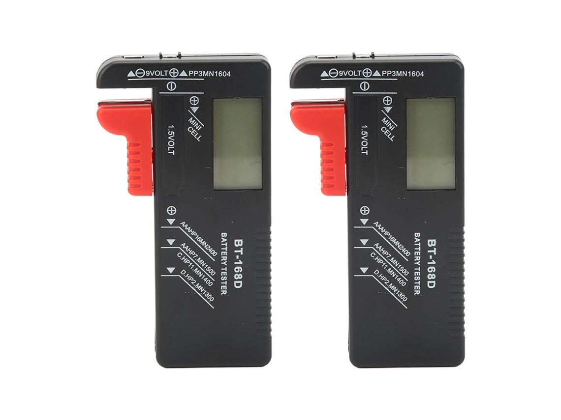 2 Comprobadores Digitales De Baterías Bt-168d Para Baterías Aa, Aaa, 9v Y 1.5v.