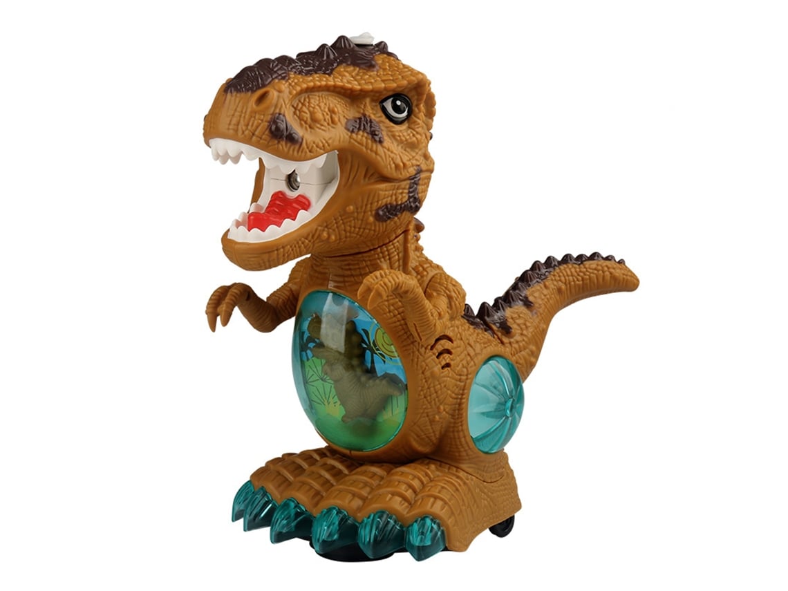 Juguete de dinosaurio Rebe con simulación de movimiento universal, rociador, música y luces.