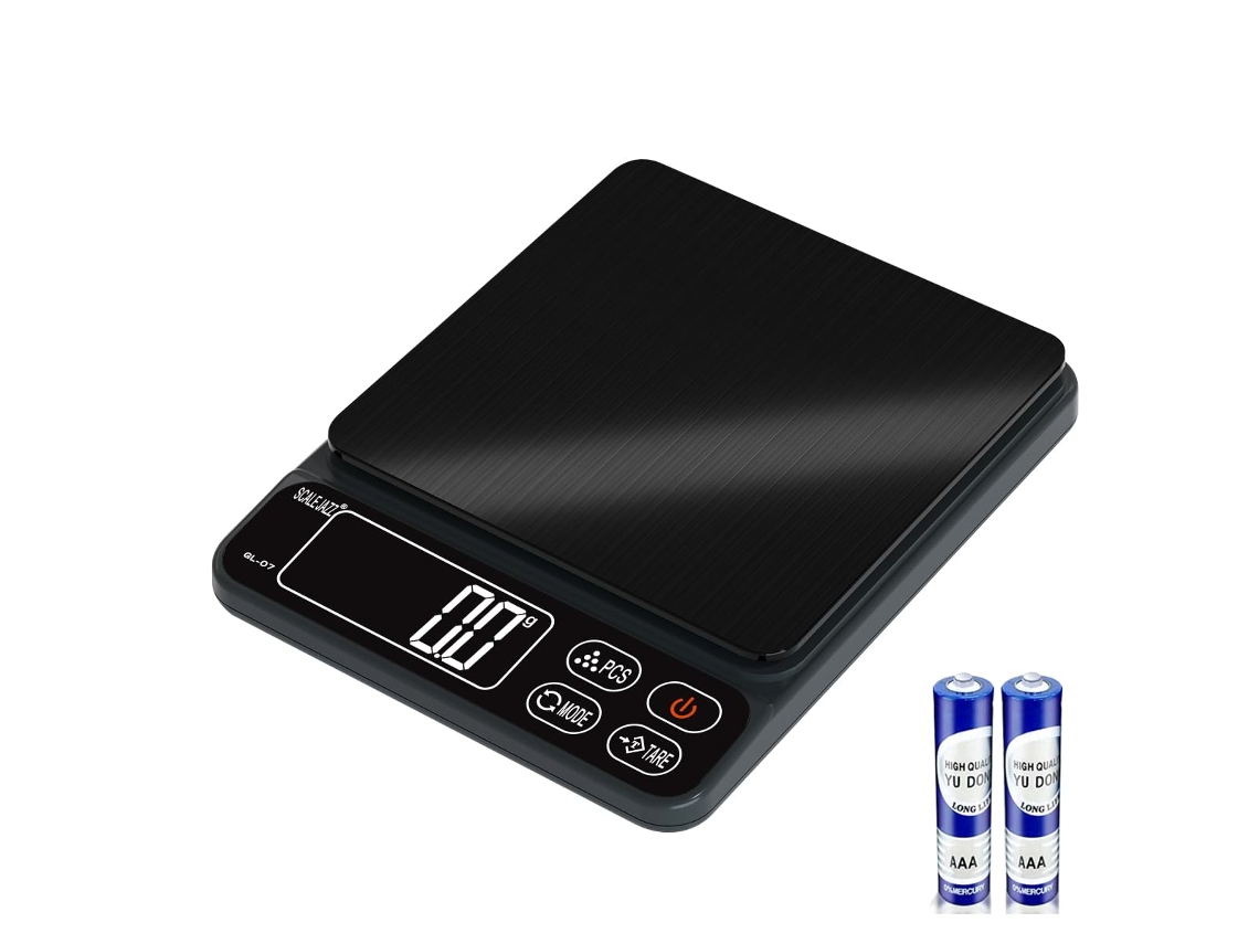 Báscula De Cocina Digital Pantalla Lcd Báscula De Alimentos Para Hornear Pequeña Para El Hogar 3 Kg / 0.1 G Negro Gertiz