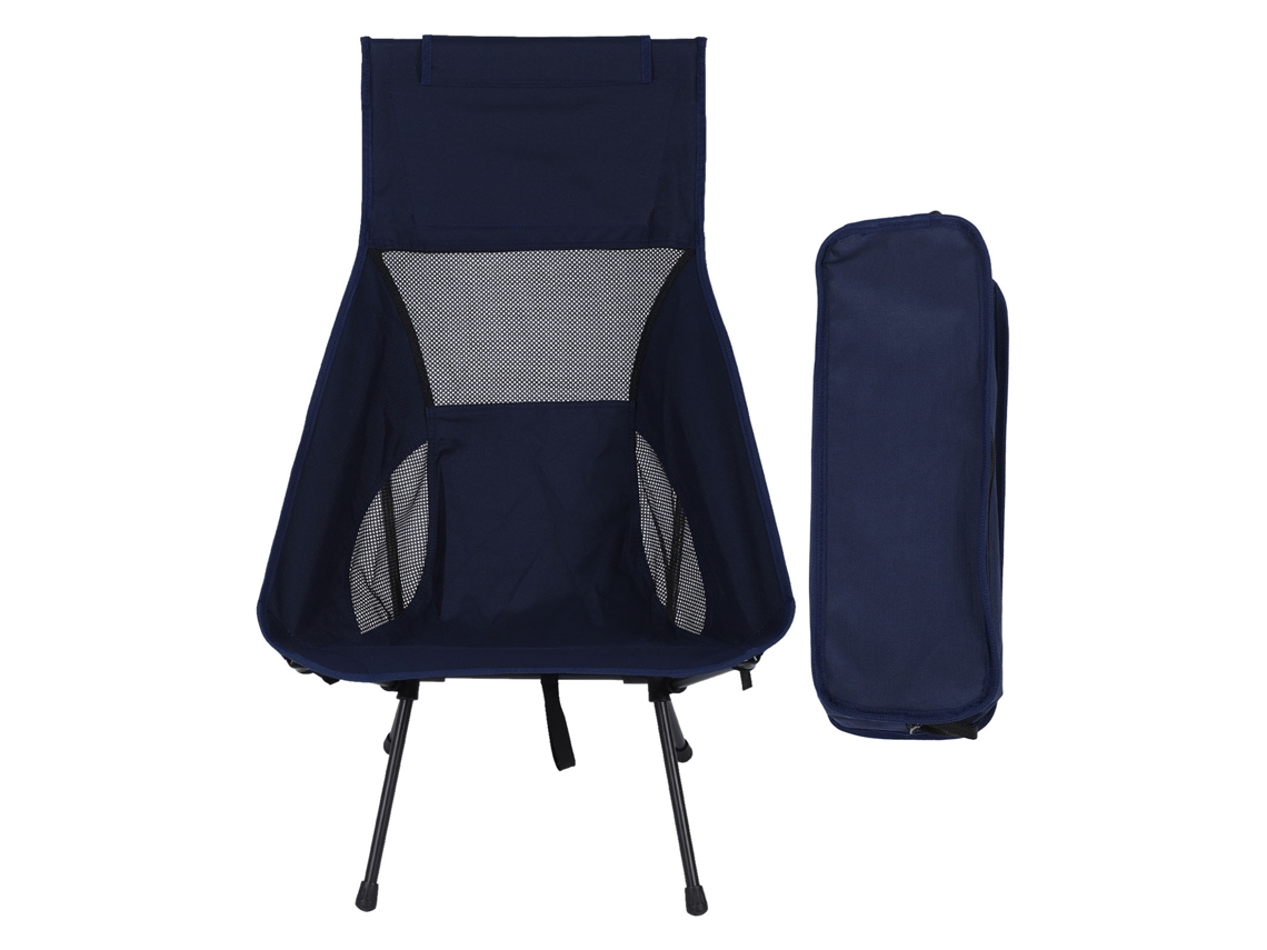 Danu26-silla De Camping Plegable Portátil Con Mochila, Alto Respaldo Tela Malla, Azul Marino Para Camping Playa Pesca Deportes Al Aire Libre