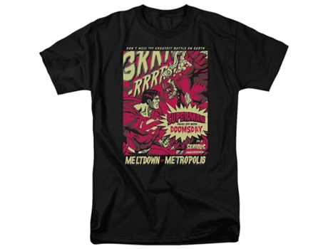 Camiseta ROCKINSTONE de Superman se enfrenta a Doomsday DC Comics (S)