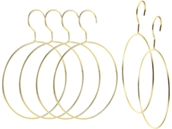 Juego 6 Perchas Redondas Hierro Dorado Soporte Resistente Elegante Bufandas Cinturones Guardar Dormitorio