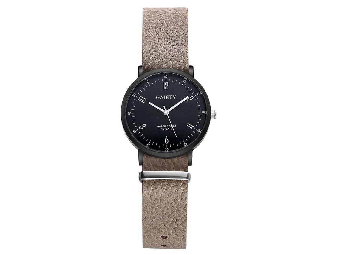 Reloj analógico de cuarzo para hombre con correa de PU, estilo clásico Gris Gaiety