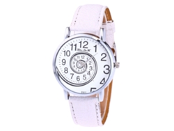 Reloj De Pulsera Analógico Unisex De Aleación Con Bisel Redondo De Cuarzo Y Diseño Moderno, Color Blanco.