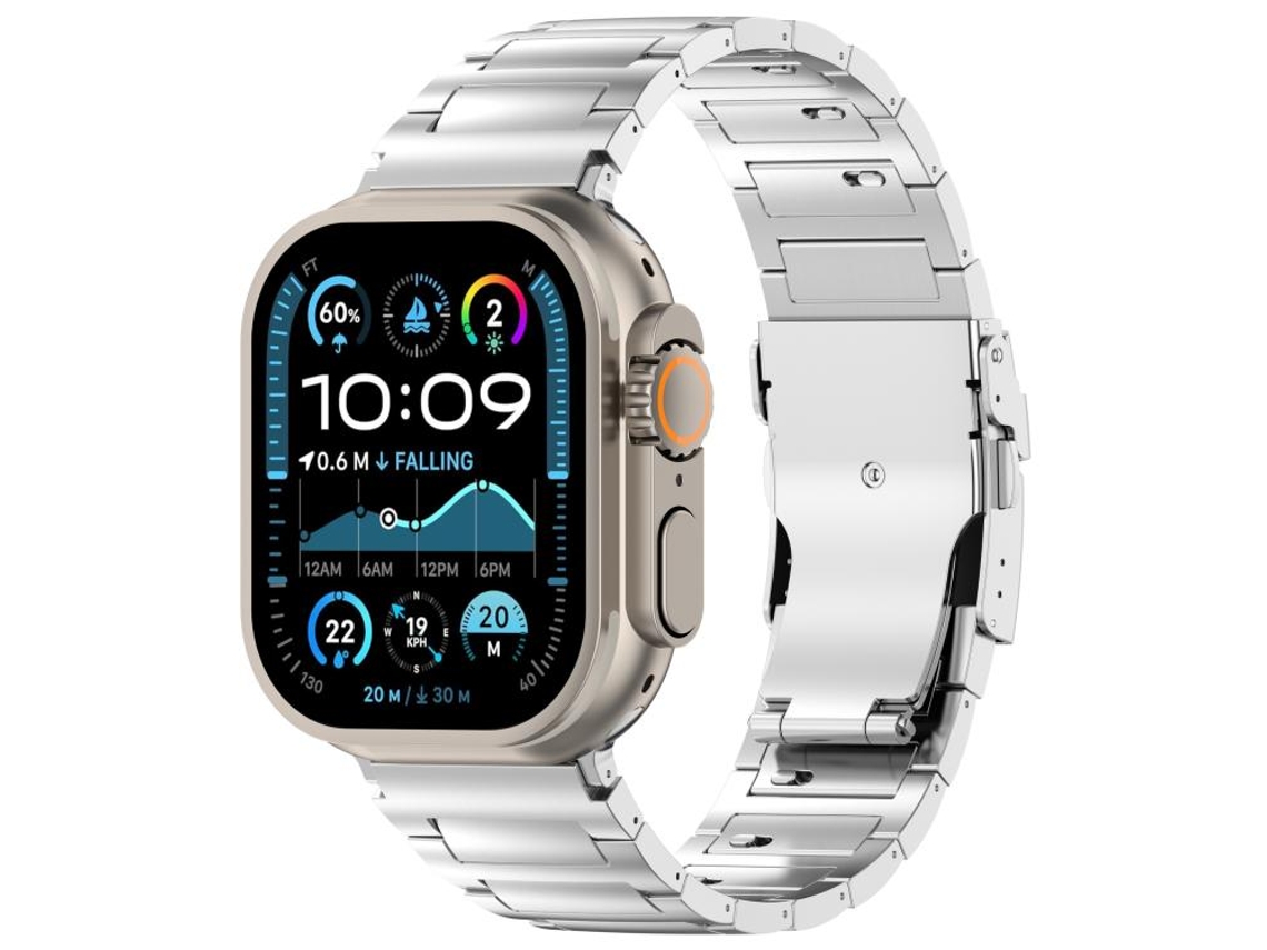 Correa XIAOMOYU de aleación de titanio para Apple Watch (46/49/45/44 mm) con cierre de liberación rápida - Plateada
