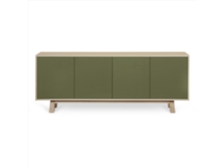 Aparador Bajo MON PETIT MEUBLE FRANÇAIS con 4 Puertas (Marrón - Madera - 200 x 77 x 46 cm)