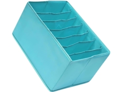 Almacenamiento 7 Compartimentos Fácil Lavar Interior Poliéster Ahorra Espacio Organizar Cajones Caja Ropa Azul