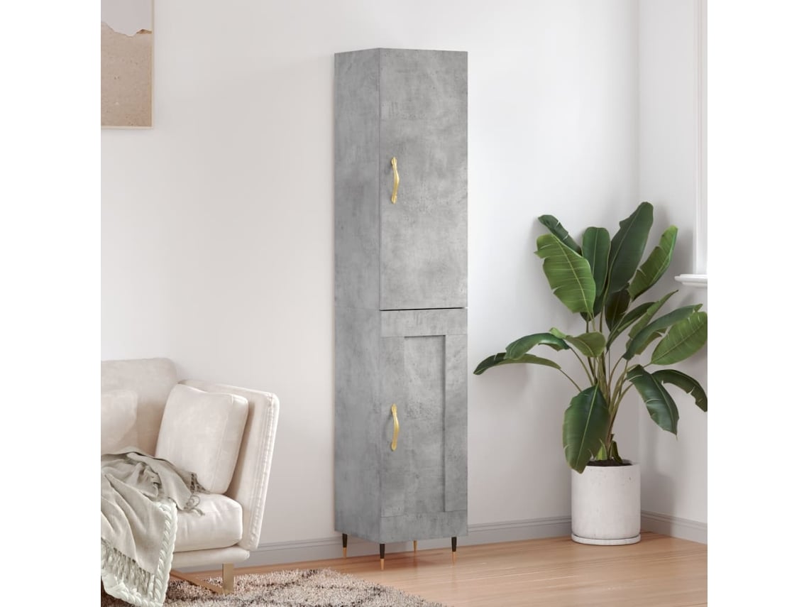 Aparador De Madera Contrachapada Gris Hormigón 34,5x34x180 Cm