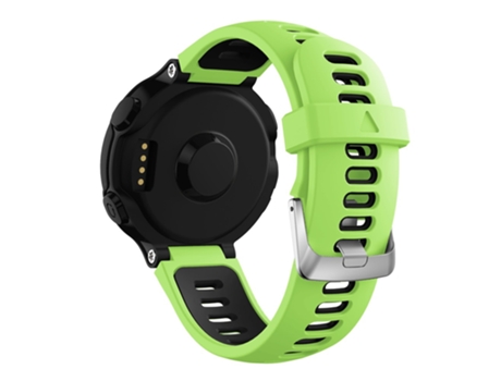 Correa de Silicona con hebilla plateada para Garmin Forerunner 735XT 220 230 235 620 630 - verde/negro