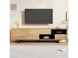 Mueble Tv - Con 2 Cajones 2 Puertas 2 Compartimentos Abiertos - Natural