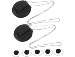 Juego De 7 Portatarjetas Circulares De Pu Con Clip Y Cadena, Juego De Portatarjetas De Identificación Para Credenciales.