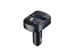 Transmisor de FM YIZHOOD Q28 Bluetooth PD Tipo-C Dual USB 4.8A Cargador rápido Manos libres MP3 Soporte Tarjeta TF negro