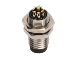 2026as-conector Plug M8 8 Pines Agua Resistente Cobre Nickelado Para Enchufe Femenino Panel Circular