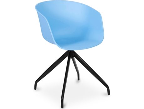 Silla de Oficina Tapizada con Brazos Silla de Escritorio de Diseño Negro Jodie Joan 54x54x72cm PRIVATEFLOOR