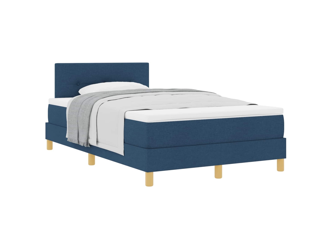 Maison Exclusive - Cama Tipo Box Spring Con Colchón Azul 120 X 200 Cm Tela