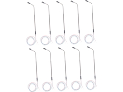 Juego de 10 postes de alumbrado público LED, modelo a escala, acero inoxidable.