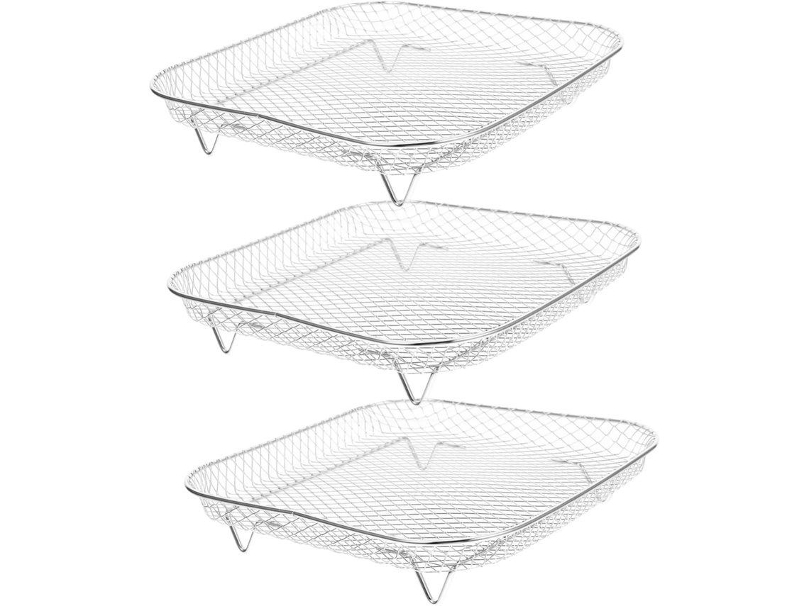 3 Piezas, Té, Para Cocina, 3 Estantes Apilables De Acero Resistente Para Freidora De Aire Qu