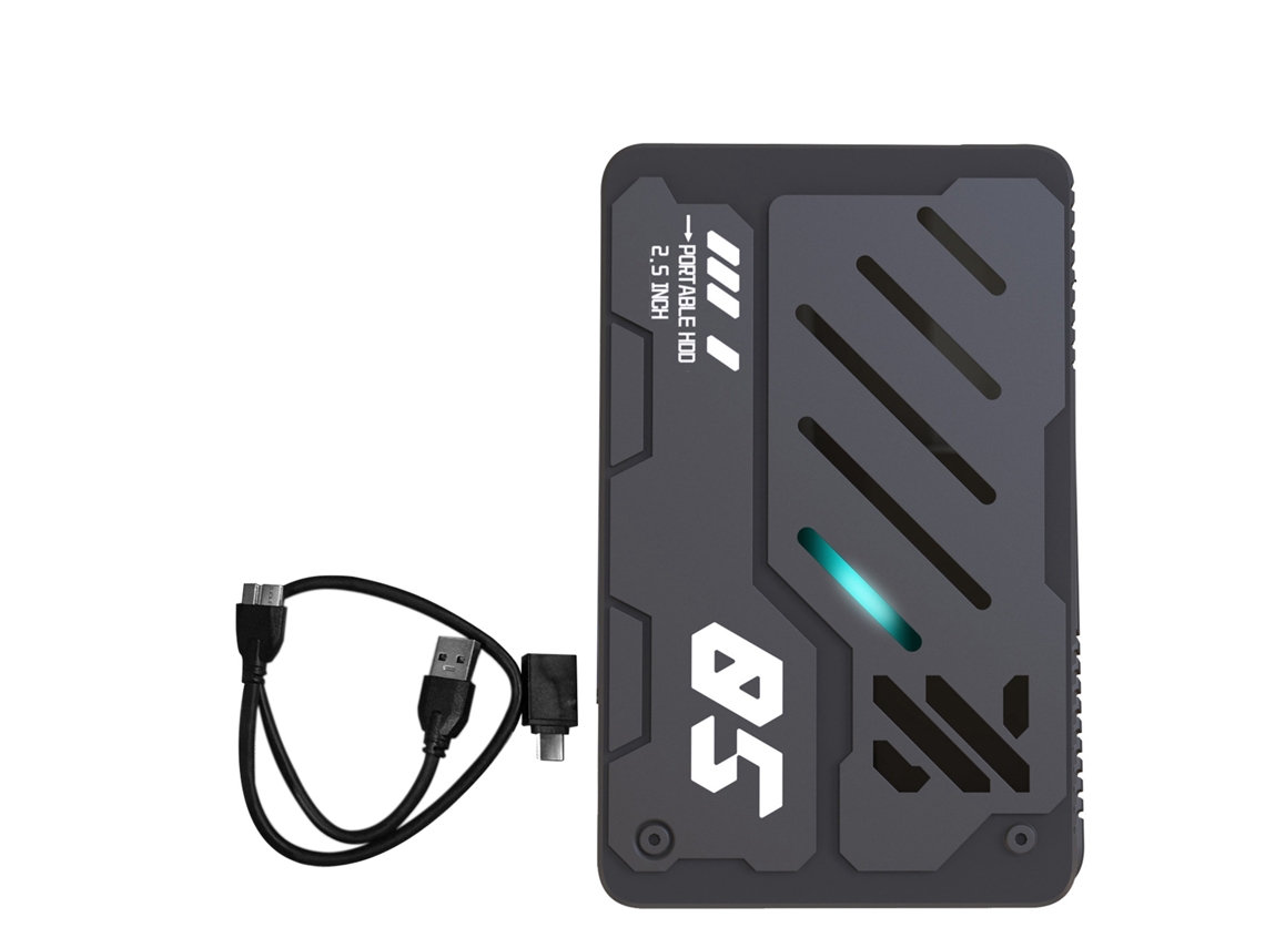 Disco Duro Externo (luz Respiratoria Rgb Usb3.0) 2.5 Pulgadas 160g Disco Duro Externo Portátil