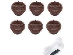 6 cápsulas de café reutilizables para Dolce Gusto Brown Digitallab