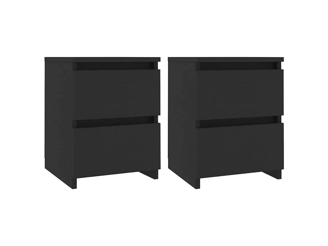 Juego de 2 mesitas de noche de contrachapado negro MAISON EXCLUSIVE (30x30x40 cm)