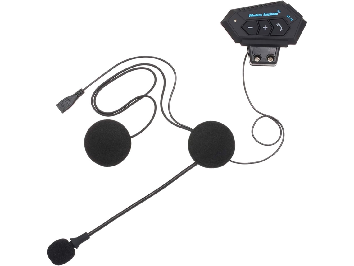 Auriculares inalámbricos manos libres para casco de motocicleta Btedr con micrófono (negro)