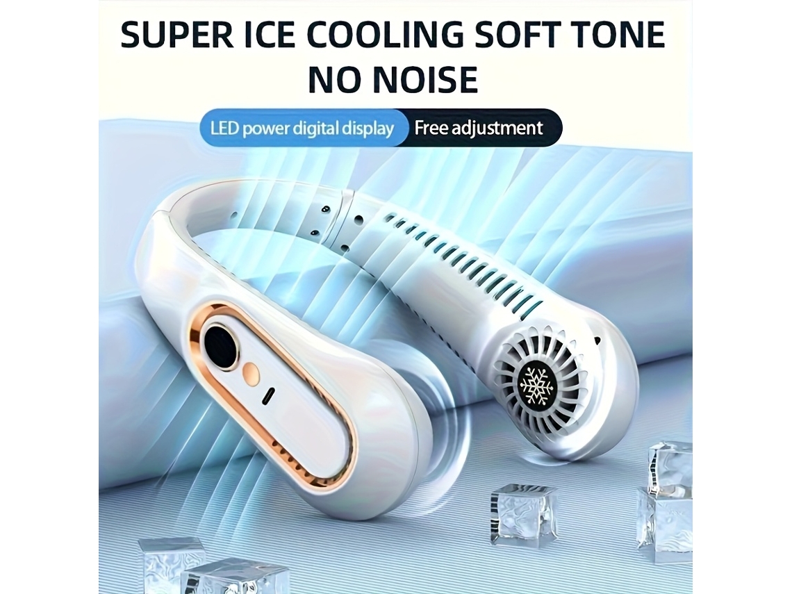 Ventilador De Cuello Usb Ligero Y Portátil: Portátil, Recargable, Giratorio 360°, Funcionamiento Silencioso.