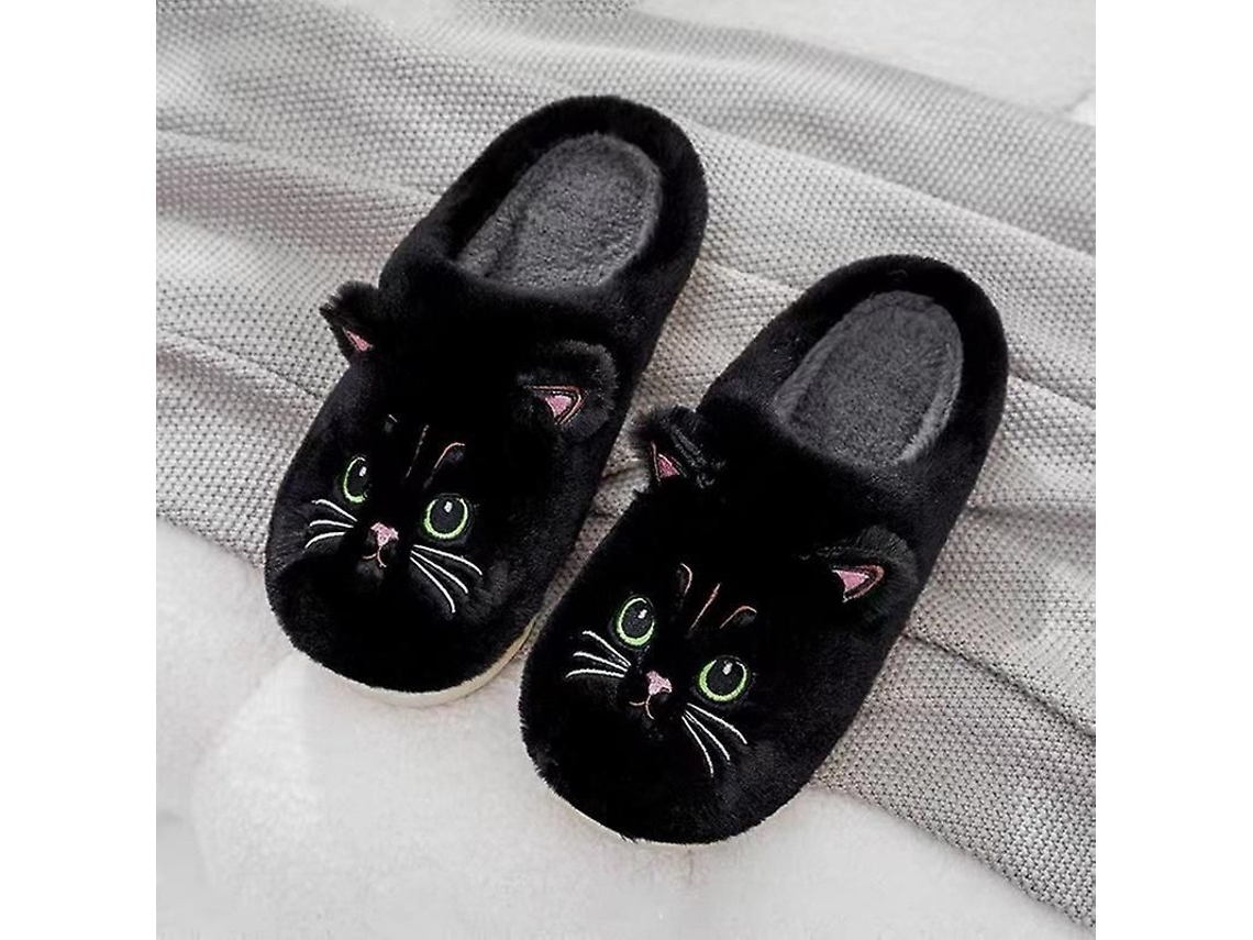 2026-pantuflas Peludas De Gato Para Mujer Y Hombre, Invierno, Suaves, Interiores, Suela Pvc, Talla Verdadera