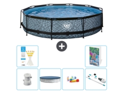 Exit-toys Piscina Exit Redonda - Efeito Pedra - 360x76 Cm - 7-peças S269