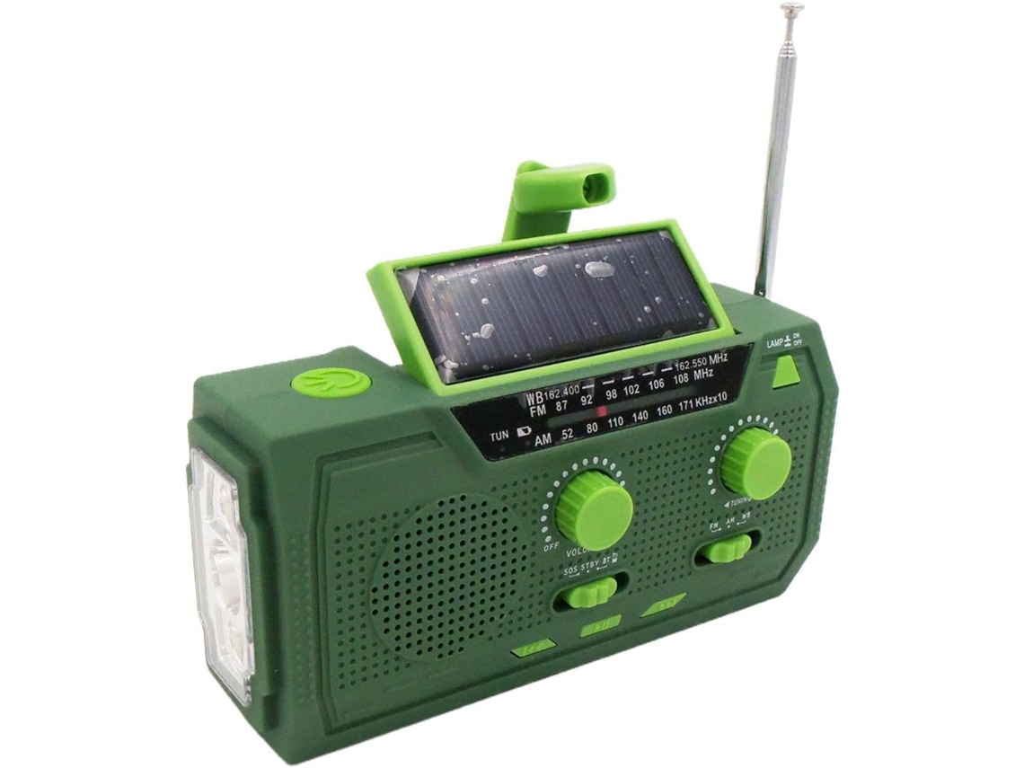 Radio Solar Con Manivela | Linterna Led Con Batería Externa, Am/fm