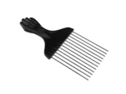 Peine afro de acero inoxidable, peine para el cabello, estilista