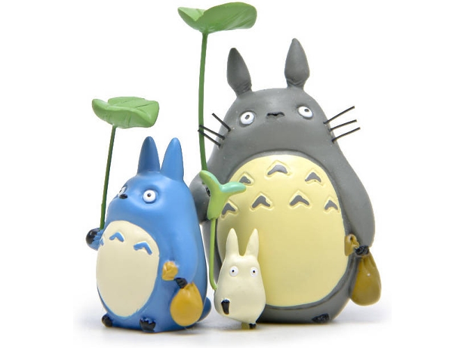 3 Figuras EASTVAPS Mi vecino Totoro Hayao Miyazaki hojas bolsa Totoro