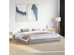 Estructura De Cama Madera De Ingeniería Gris Sonoma 200x200 Cm