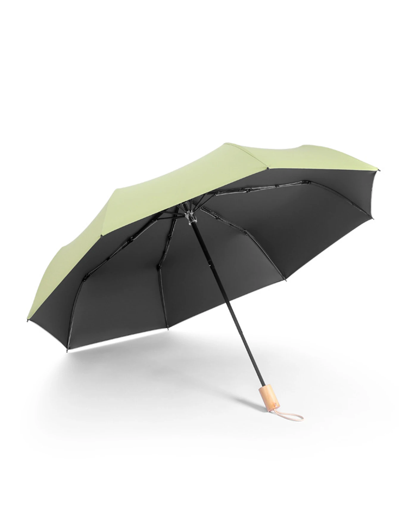(legal Green) Mini Sombrilla Con Pegamento Negro, Protección Solar Portátil, Doble Uso.