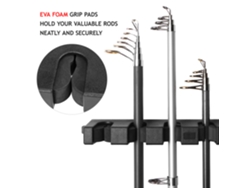 Danu26-soporte De Cañas De Pescar Para 6 Cañas Delgadas Montado En Pared, Rack De Almacenamiento Y Portacañas De Pescar