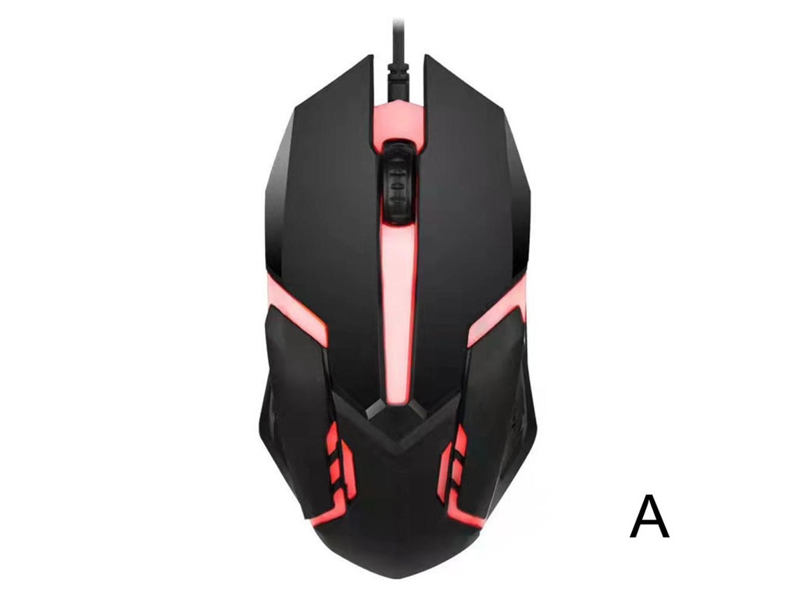 YIZHOOD X-1 Ratón para Juegos con Cable USB 1000 DPI 3 Botones Silent Mause Computadora de Juegos Profesional retroiluminada para PC portátil Negro