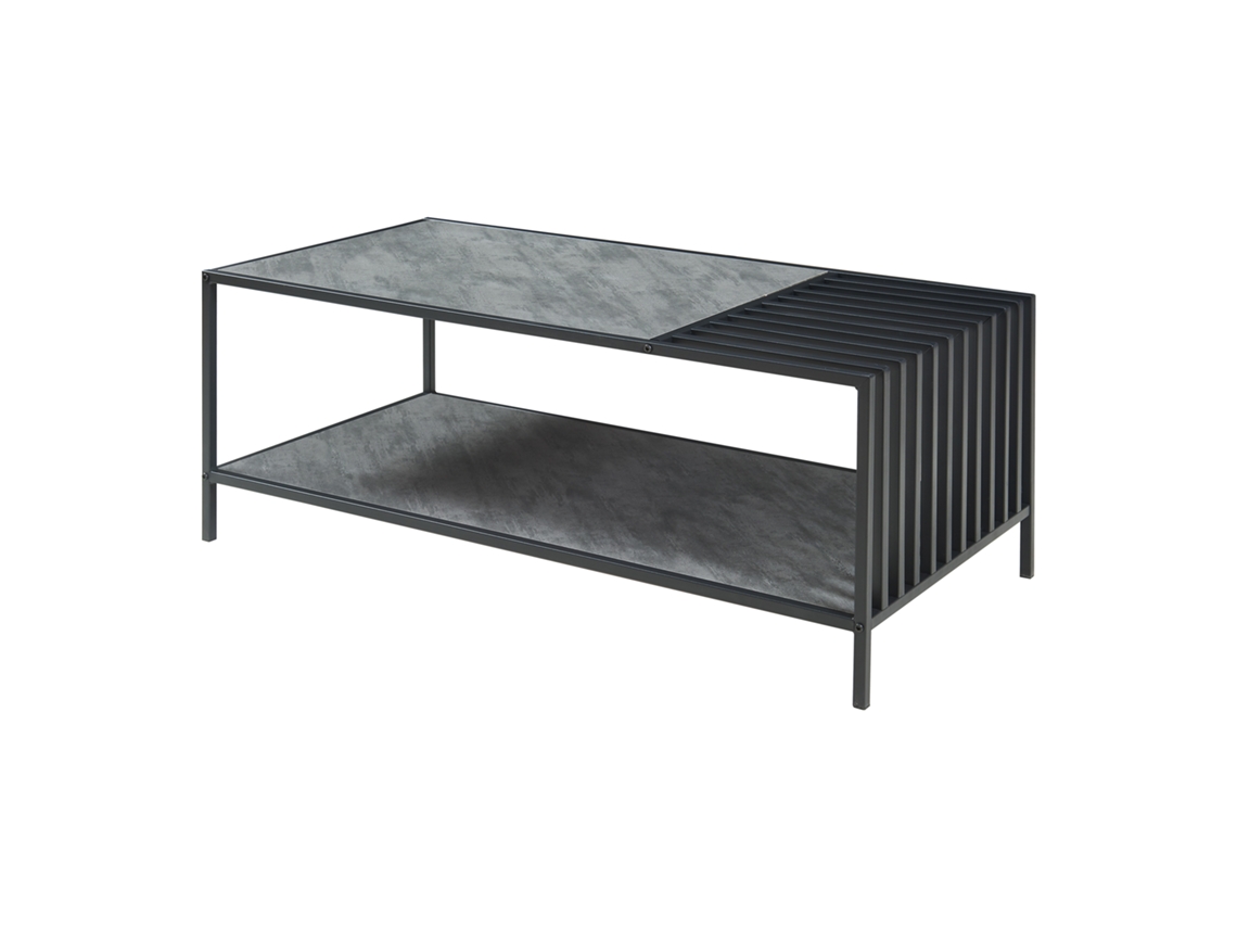 Mesa de centro Pärghos 120x60x45 cm Negro/Hormigón [EN.CASA]