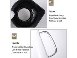 Hervidor De Acero Inoxidable Para Café Frío Con Filtro Transparente, 1200 Ml.