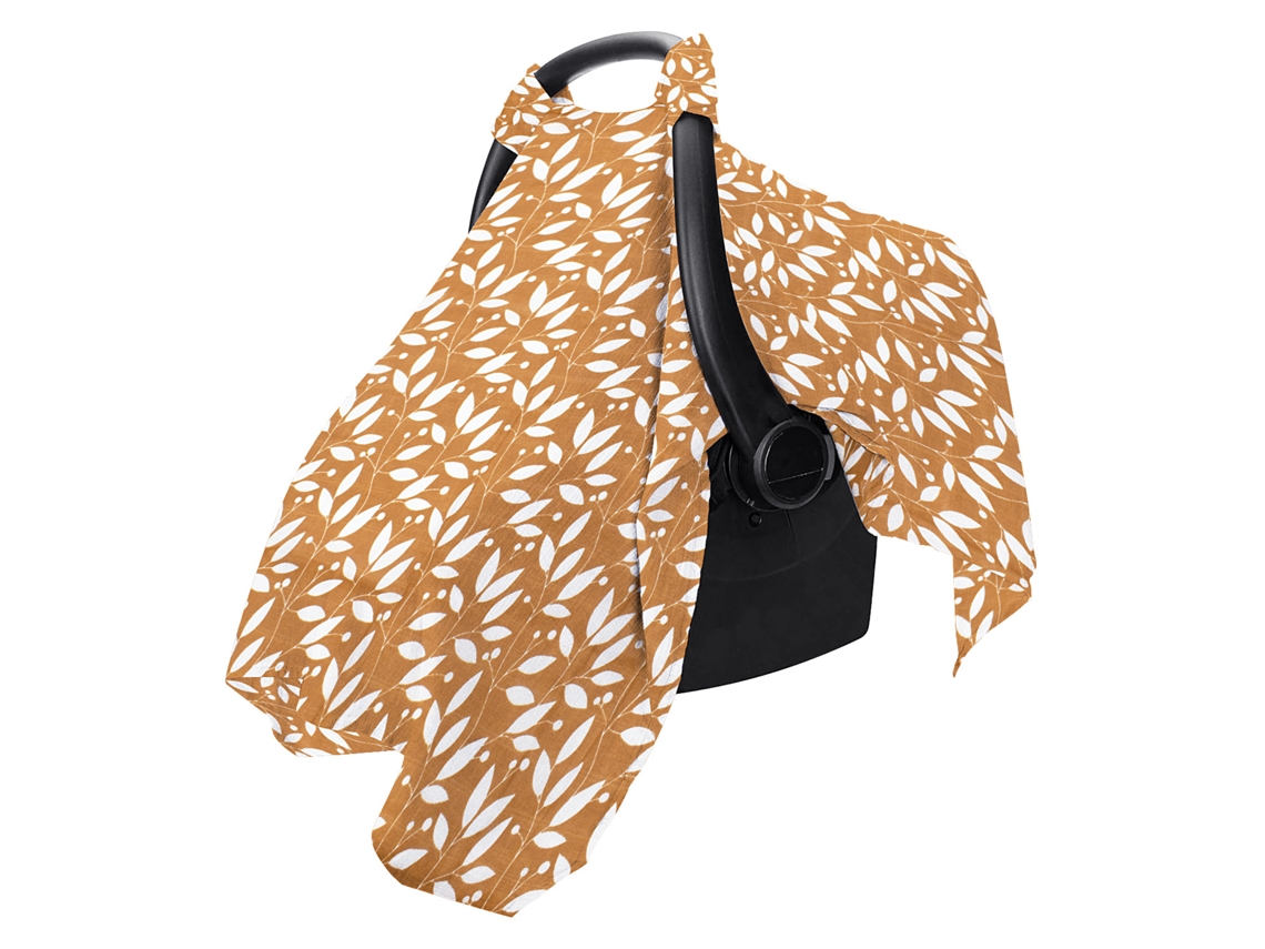 Funda de muselina transpirable Eifson para asiento de coche de bebé, ideal para verano, primavera, días calurosos y climas cálidos (hojas)